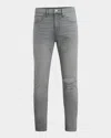 Hudson Jeans Zack Ripped Skinny Jeans In Grey Field