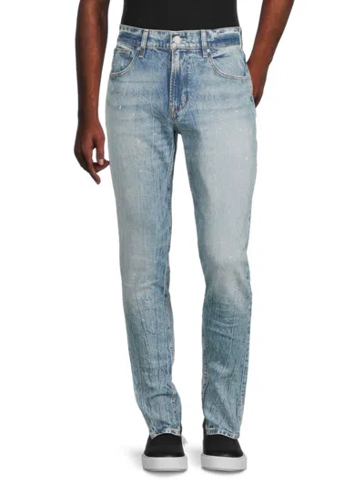 Hudson Men's Zacky Skinny Fit Paint Splatter Jeans In Blue Dusk