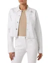 Hudson Jeans Micro Cropped Denim Jacket In White