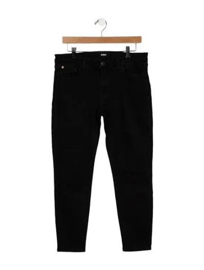 Pre-owned Hudson Mid-rise Skinny Leg Jeans In Black