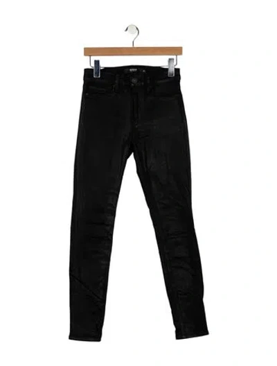 Pre-owned Hudson Mid-rise Skinny Leg Jeans In Black