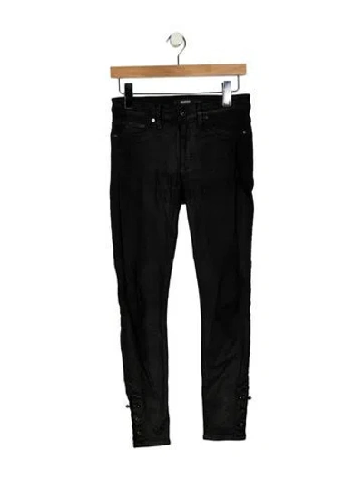 Pre-owned Hudson Mid-rise Skinny Leg Jeans In Black