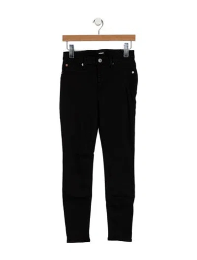 Pre-owned Hudson Mid-rise Skinny Leg Jeans In Black