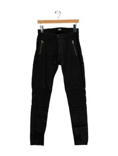 Pre-owned Hudson Mid-rise Skinny Leg Jeans In Black