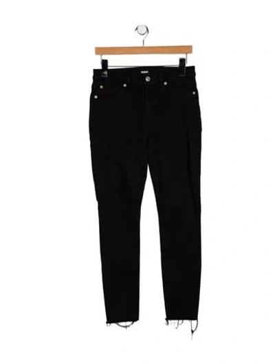 Pre-owned Hudson Mid-rise Skinny Leg Jeans In Black