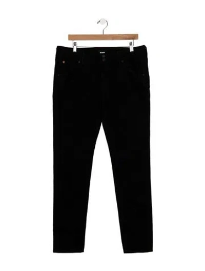 Pre-owned Hudson Mid-rise Skinny Leg Jeans In Black
