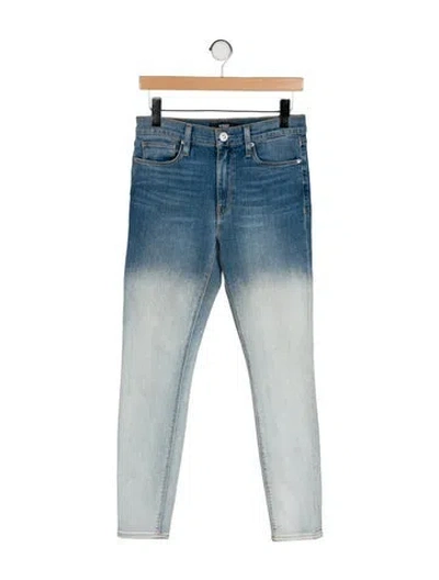 Pre-owned Hudson Mid-rise Skinny Leg Jeans In Blue