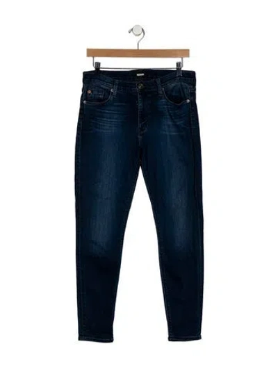 Pre-owned Hudson Mid-rise Skinny Leg Jeans In Blue