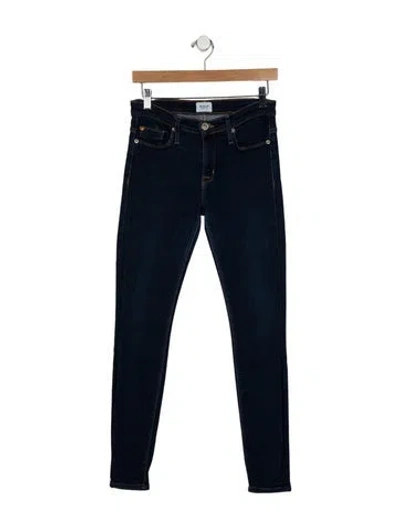 Pre-owned Hudson Mid-rise Skinny Leg Jeans In Blue