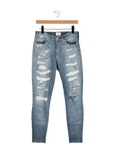 Pre-owned Hudson Mid-rise Skinny Leg Jeans In Blue