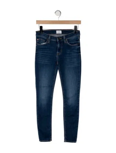 Pre-owned Hudson Mid-rise Skinny Leg Jeans In Blue