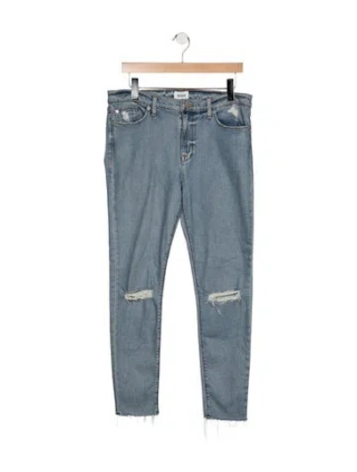 Pre-owned Hudson Mid-rise Skinny Leg Jeans In Blue