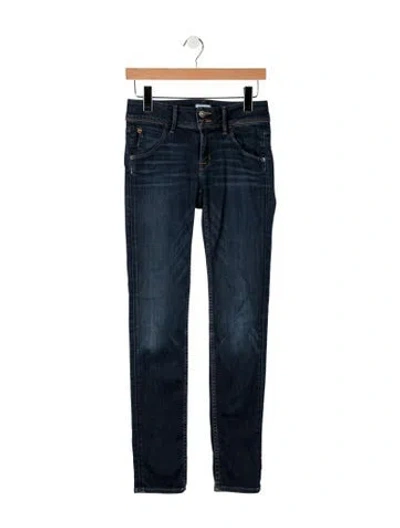 Pre-owned Hudson Mid-rise Skinny Leg Jeans In Blue