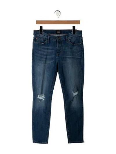 Pre-owned Hudson Mid-rise Skinny Leg Jeans In Blue