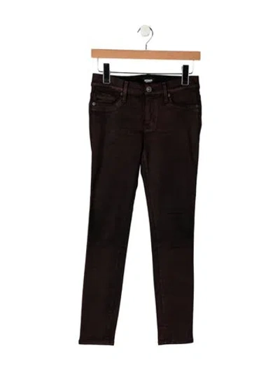 Pre-owned Hudson Mid-rise Skinny Leg Jeans In Brown
