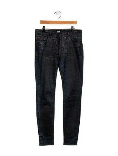 Pre-owned Hudson Mid-rise Straight Leg Jeans In Blue