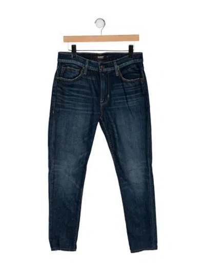 Pre-owned Hudson Mid-rise Straight Leg Jeans In Blue