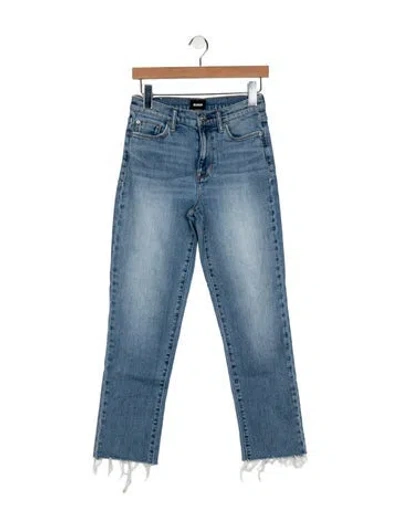 Pre-owned Hudson Mid-rise Straight Leg Jeans In Blue