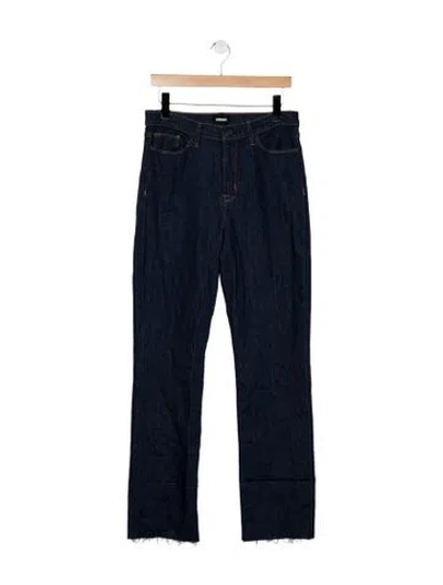 Pre-owned Hudson Mid-rise Straight Leg Jeans In Blue