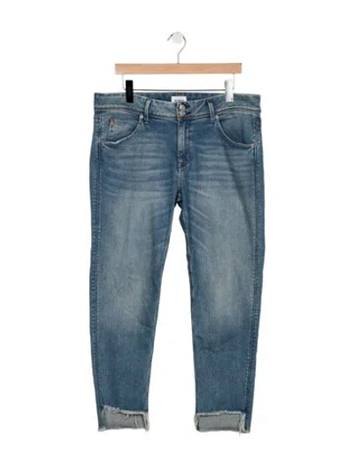 Pre-owned Hudson Mid-rise Straight Leg Jeans In Blue