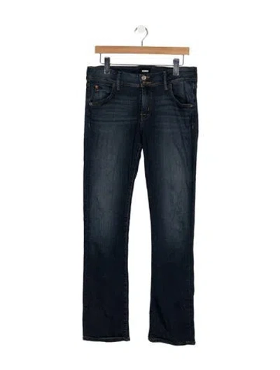 Pre-owned Hudson Mid-rise Straight Leg Jeans In Blue