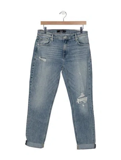 Pre-owned Hudson Mid-rise Straight Leg Jeans W/ Tags In Blue