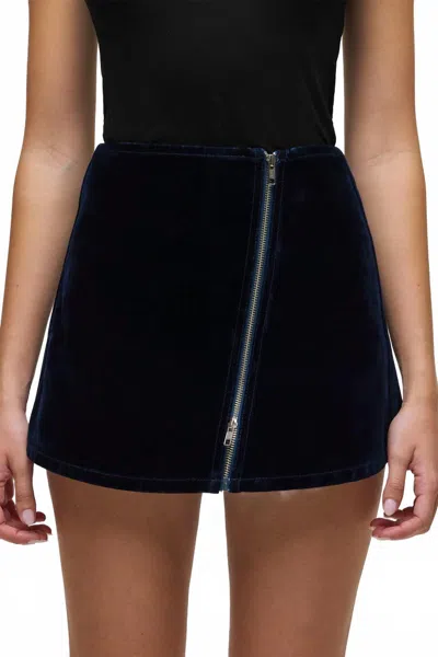 Hudson Mini Wrap Skort In Blue In Black