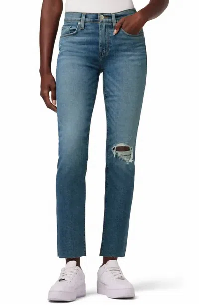 Hudson Nico Mid Rise Straight Ankle Jeans In Reminisce In Blue