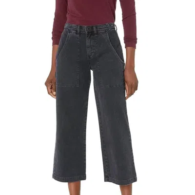 Hudson Nico Mid Rise Straight Crop Cargo Jean In Washed Navy In Black