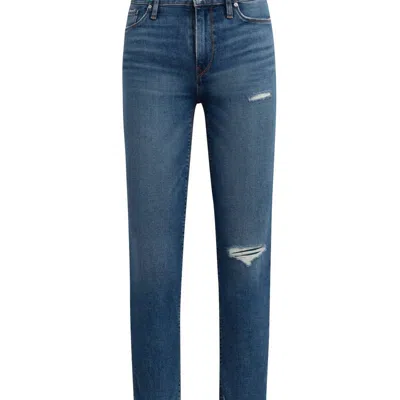 Hudson Nico Mid Rise Straight Crop Jeans In Seaglass In Blue