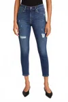 Hudson Nico Midrise Ankle Distressed Jeans In Blue In Blue