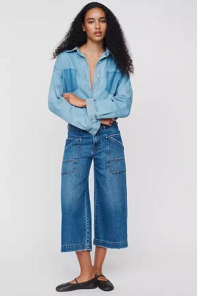Hudson Noa High Rise Relaxed Gaucho Jeans In Dove In Blue
