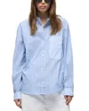 Hudson Oversized Button Down Shirt In Blue