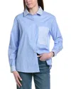 Hudson Oversized Button Down Shirt In Blue
