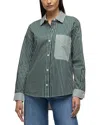 Hudson Jeans Oversized Button Down Shirt In Gray