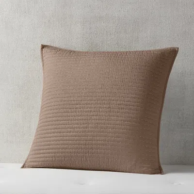 Hudson Park Collection Channel Stitch Coverlet Euro Sham Set - Exclusive In Brown