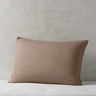 Hudson Park Collection Channel Stitch Standard Sham Set - Exclusive In Brown