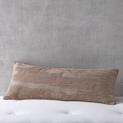 Hudson Park Collection Embroidered Ikat Decorative Pillow, 14 X 36 - Exclusive In Neutral