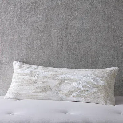 Hudson Park Collection Embroidered Ikat Decorative Pillow, 14 X 36 - Exclusive In White