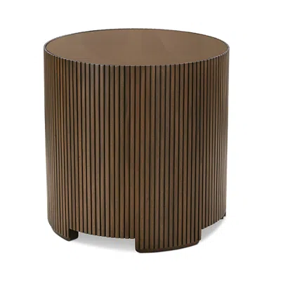 Hudson Park Collection Fidi Round End Table In Brown
