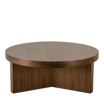 Hudson Park Collection Greenwich Round Cocktail Table In Brown