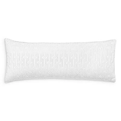 Hudson Park Collection Italian Tivoli Embroidered Decorative Pillow, 14 X 36 - Exclusive In White