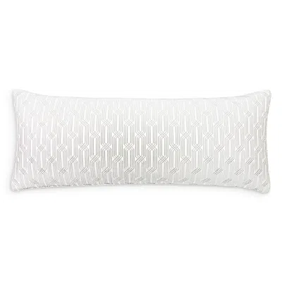 Hudson Park Collection Italian Tivoli Embroidered Decorative Pillow, 14 X 36 - Exclusive In White/silver