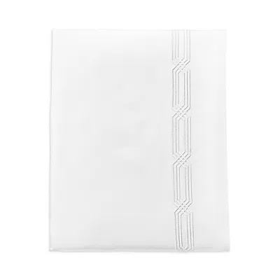 Hudson Park Collection Italian Tivoli Embroidered Flat Sheet, King - Exclusive In White