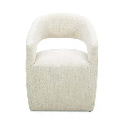 Hudson Park Collection Lic Rolling Fabric Dining Chair In Neutral