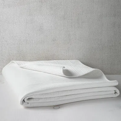 Hudson Park Collection Linear Patch Coverlet, King - Exclusive In White