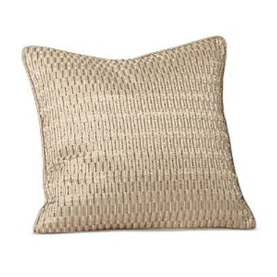 Hudson Park Collection Linear Sandstone Beaded Decorative Pillow, 16 X 16 - 100% Exclusive In Gold