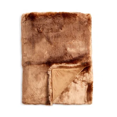 Hudson Park Collection Luxe Faux Fur Throw - Exclusive In Honey