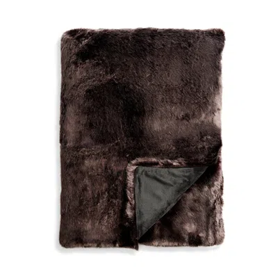 Hudson Park Collection Luxe Faux Fur Throw - Exclusive In Onyx