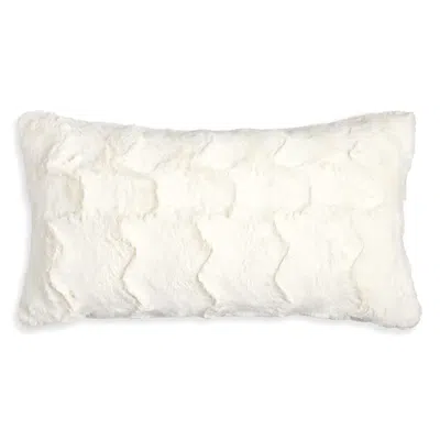 Hudson Park Collection Marble Faux Fur Decorative Pillow, 12 X 22 - Exclusive In Ivory